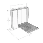 Pionowe składane łóżko francuskie z kolumną - Magicompare Viadurini