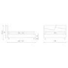 Łóżko z podwójnym pojemnikiem tapicerowane skórą ekologiczną Made in Italy - Raggino Viadurini