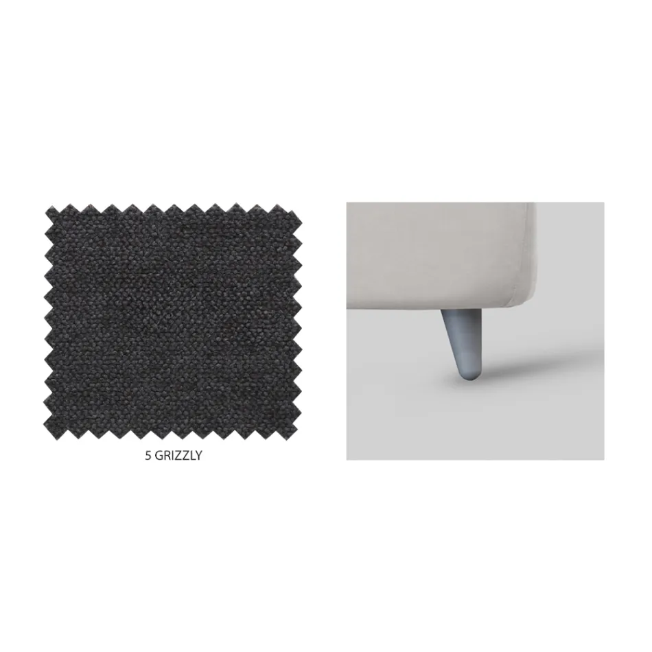 Łóżko pojedyncze z zagłówkiem z tkaniny Made in Italy - Fiuto Viadurini