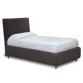 Małe łóżko podwójne z zagłówkiem z tkaniny Made in Italy - Fiuto