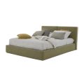 Tapicerowane podwójne łóżko z pudełkiem z ekoskóry Made in Italy - Desert