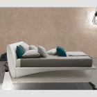 Łóżko podwójne tapicerowane z ekoskóry lub tkaniny Made in Italy - Armonica Viadurini