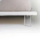 Łóżko podwójne tapicerowane z ekoskóry lub tkaniny Made in Italy - Armonica Viadurini