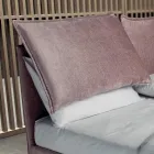 Łóżko podwójne 160x190 z 2 miękkimi poduszkami z falbanką obwodową - Ernesta Viadurini