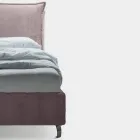 Łóżko podwójne 160x190 z 2 miękkimi poduszkami z falbanką obwodową - Ernesta Viadurini