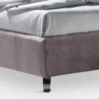 Łóżko podwójne 160x190 z 2 miękkimi poduszkami z falbanką obwodową - Ernesta Viadurini