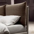 Łóżko podwójne 160x190 z 2 miękkimi poduszkami w zagłówku - Tramonti Viadurini