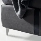 Łóżko podwójne 160x190 z 2 dwukolorowymi pionowymi i równoległymi paskami - Paolo Viadurini