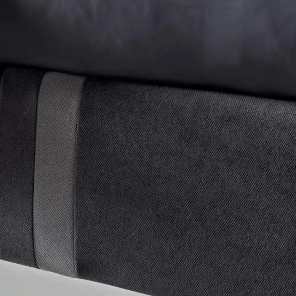 Łóżko podwójne 160x190 z 2 dwukolorowymi pionowymi i równoległymi paskami - Paolo Viadurini