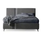 Łóżko podwójne 160x190 z 2 dwukolorowymi pionowymi i równoległymi paskami - Paolo Viadurini