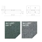 Łóżko podwójne 160x190 z asymetrycznym dwukolorowym wykończeniem - Jaśmin Viadurini