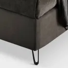 Łóżko podwójne 160x190 z wypełnieniem i pionowymi profilami sznurkowymi - Nices Viadurini