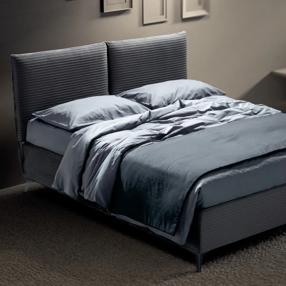 Łóżko podwójne 160x190 z wypełnieniem w kształcie poduszki - Brezze Viadurini