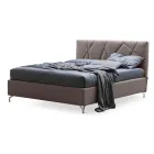 Łóżko podwójne 160x190 z pikowaniem geometrycznym - Ciottolino Viadurini