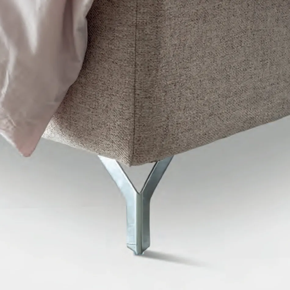 Łóżko podwójne 160x190 z falbaniastym zagłówkiem i guzikami - odpoczynek Viadurini