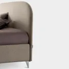 Łóżko podwójne 160x190 z zagłówkiem w kształcie łuku Made in Italy - Oriente Viadurini