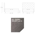 Łóżko podwójne 160x190 z wysokim i pikowanym zagłówkiem Made in Italy - Sallie Viadurini