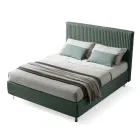 Łóżko podwójne 160x190 z pikowaniem w wąskie paski w wielu kolorach - Meduse Viadurini