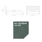 Łóżko podwójne 160x190 z pikowaniem w wąskie paski w wielu kolorach - Meduse Viadurini