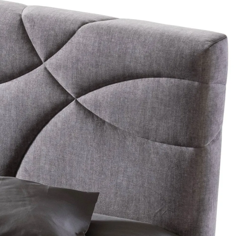 Łóżko podwójne 160x190 z pikowaniem w kształcie krzyża - Słonecznik Viadurini