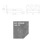 Łóżko podwójne 160x190 z pikowaniem w kształcie krzyża - Słonecznik Viadurini