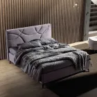 Łóżko podwójne 160x190 z pikowaniem w kształcie krzyża - Słonecznik Viadurini