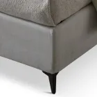 Łóżko podwójne 160x190 w tkaninie z metalowymi nóżkami Made in Italy - Dreams Viadurini