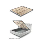 Łóżko podwójne 160x190 w tkaninie z metalowymi nóżkami Made in Italy - Dreams Viadurini