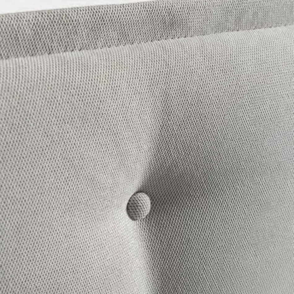 Łóżko podwójne 160x190 w tkaninie z zagłówkiem i guzikami Made in Italy - Dreams Viadurini