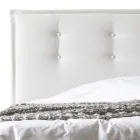 Łóżko podwójne 160x190 w tkaninie z zagłówkiem i guzikami Made in Italy - Dreams Viadurini