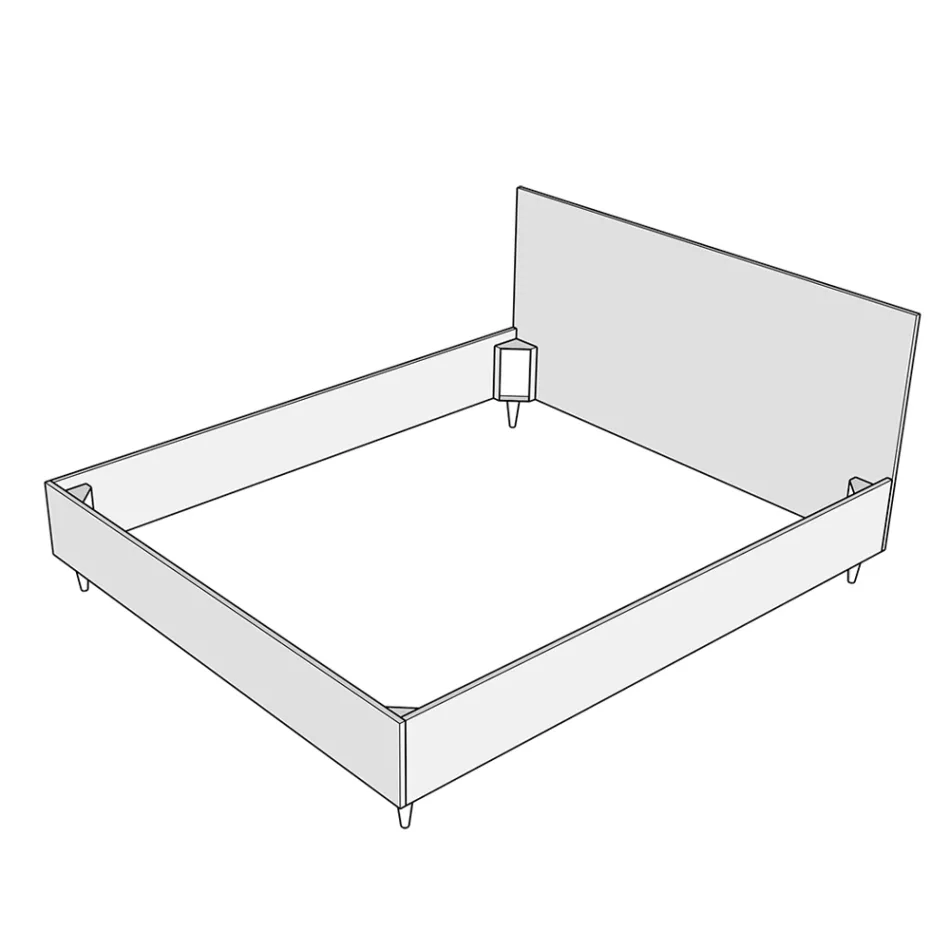 Łóżko podwójne 160x200 cm pokryte mikrofibrą Wyprodukowano we Włoszech - Athlete Viadurini