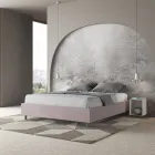 Łóżko podwójne 160x200 cm pokryte mikrofibrą Wyprodukowano we Włoszech - Athlete Viadurini