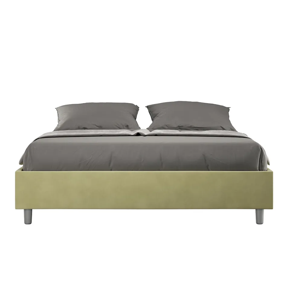 Łóżko podwójne 160x200 cm pokryte mikrofibrą Wyprodukowano we Włoszech - Athlete Viadurini