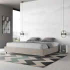 Łóżko podwójne 180x200 cm pokryte mikrofibrą Wyprodukowano we Włoszech - Athlete Viadurini