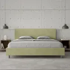 Łóżko podwójne 200x200 cm z zagłówkiem z mikrofibry Made in Italy - Pallone Viadurini
