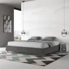 Łóżko podwójne 200x200 cm pokryte mikrofibrą Wyprodukowano we Włoszech - Athlete Viadurini