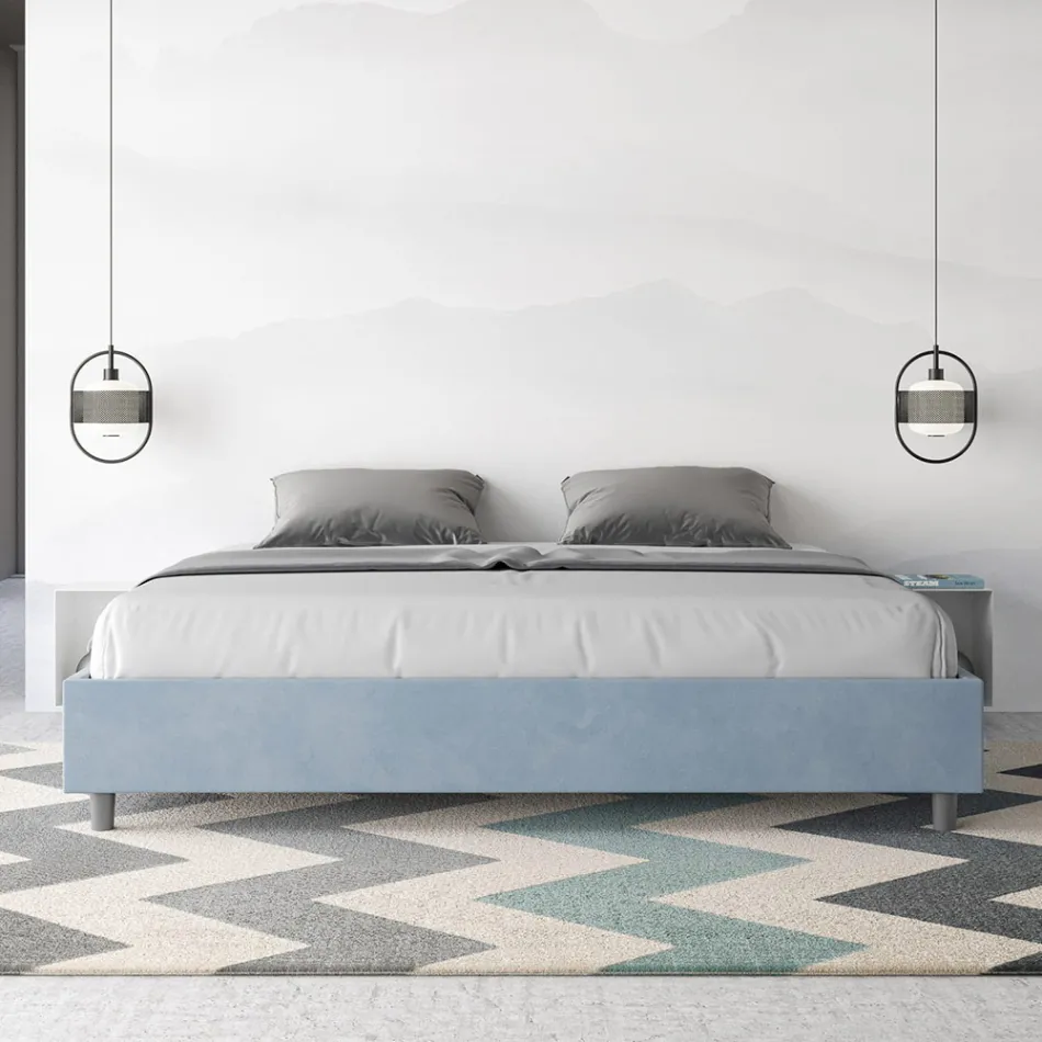 Łóżko podwójne 200x200 cm pokryte mikrofibrą Wyprodukowano we Włoszech - Athlete Viadurini