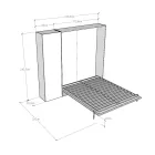 Pionowe składane łóżko podwójne z kolumną - Magicompare Viadurini