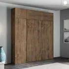 Pionowe składane łóżko podwójne z szafką ścienną i kolumną - Magicompare Viadurini