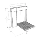 Pionowe składane łóżko podwójne z szafką ścienną i kolumną - Magicompare Viadurini