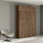 Pionowe składane łóżko podwójne ze ścianką - Magicompare Viadurini