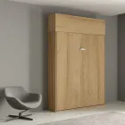 Pionowe składane łóżko podwójne ze ścianką - Magicompare Viadurini