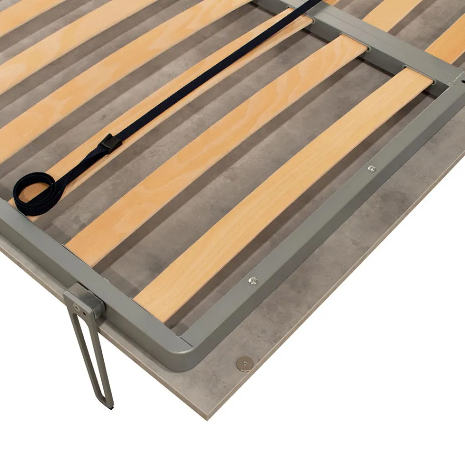 Pionowe składane łóżko podwójne w różnych wykończeniach - Magicompare Viadurini