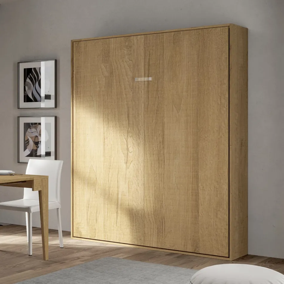 Pionowe składane łóżko podwójne w różnych wykończeniach - Magicompare Viadurini