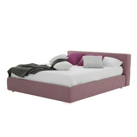 Niskie łóżko podwójne z pudełkiem z tkaniny lub ekoskóry Made in Italy - Soraia Viadurini