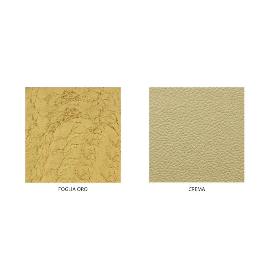 Klasyczne i wystawne łóżko podwójne z żelaza i skóry Made in Italy - Laki Viadurini