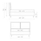 Podwójne łóżko ze schowkiem Made in Italy - Ernesta Viadurini