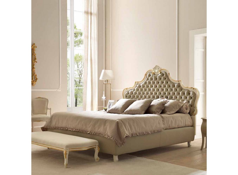 Podwójne łóżko z schowkiem, klasyczny design, Chantal firmy Bolzan Viadurini