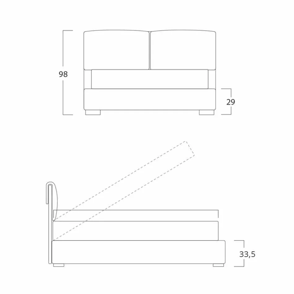 Łóżko podwójne z schowkiem, nowoczesny design Iorca Bolzan Viadurini