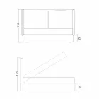 Podwójne łóżko z schowkiem, nowoczesny design, Kate by Bolzan Viadurini